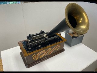 Early phonograph by Thomas Edison - the birth of vinyl records history